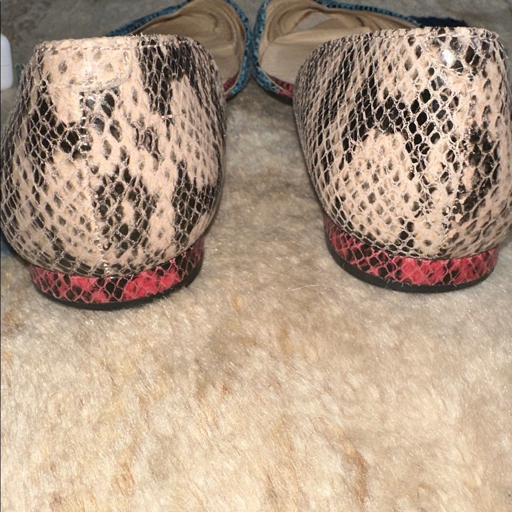 Nine West Multicolor Snakeskin Flats d’orsay - Picture 6 of 10